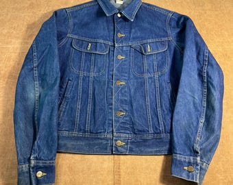 Vintage 1970s Lee Denim Jacket | 2-chest Pocket Classic Trucker