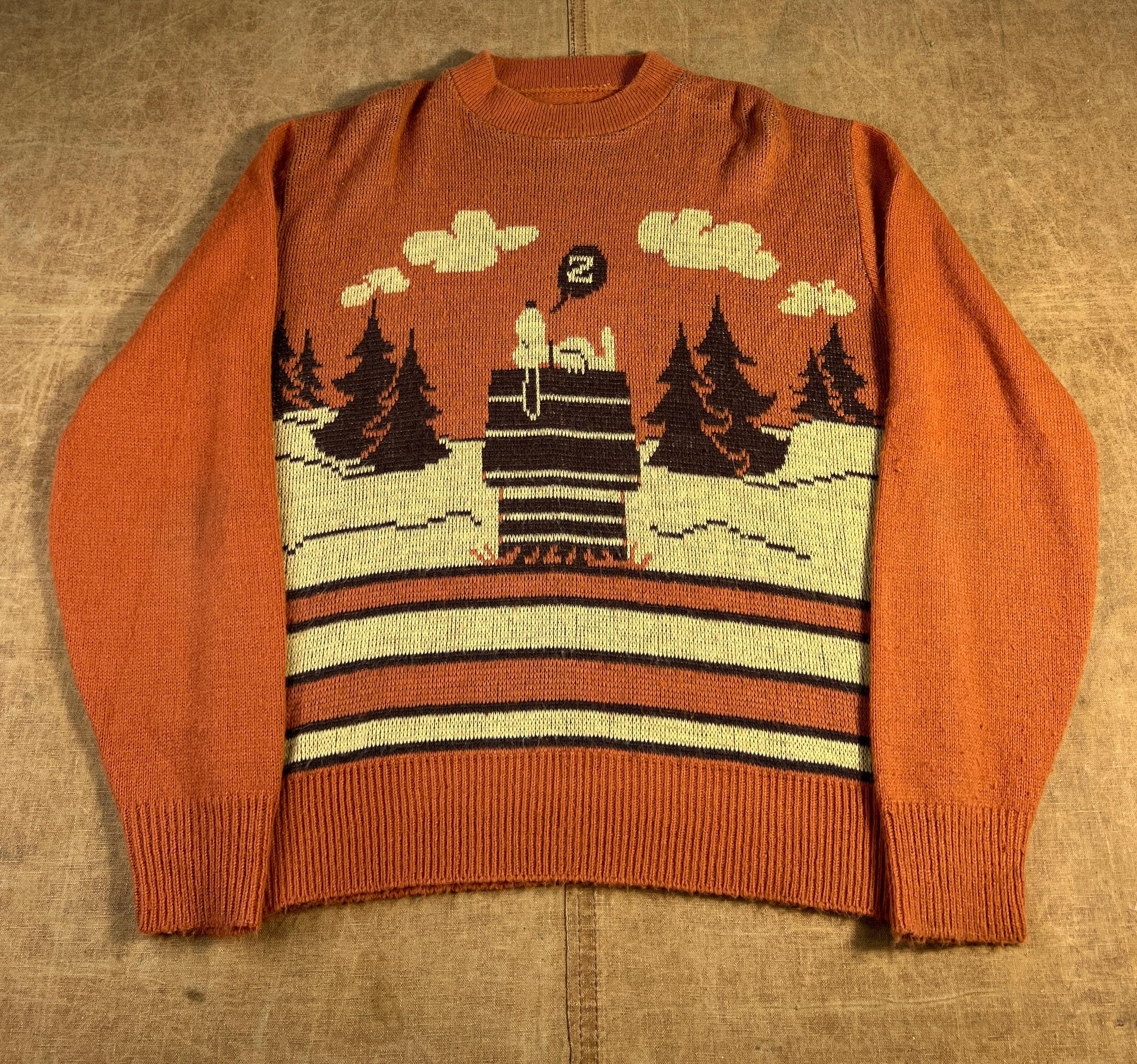 70s Snoopy Sweater - Etsy