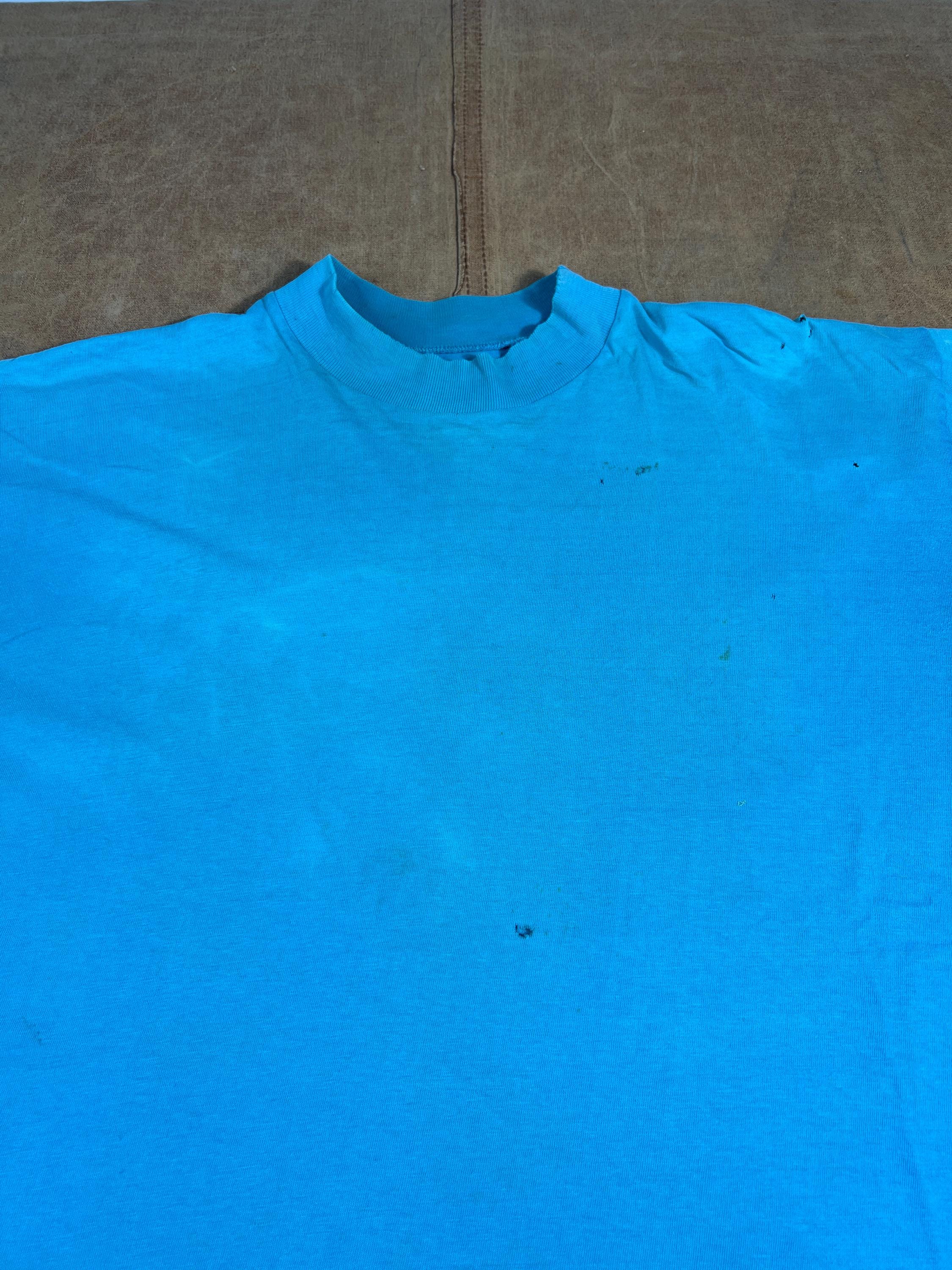 Vintage 60's Sun Faded Mock Neck Distressed Single Stitch Made in