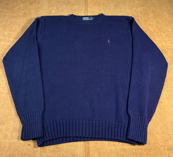 Vintage 90's Polo Ralph Lauren Cotton Knit Sweater Small Polo