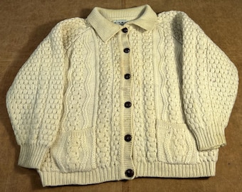 Vintage 80's 90's Lands End Irish Cable Fishermen Wool Silk