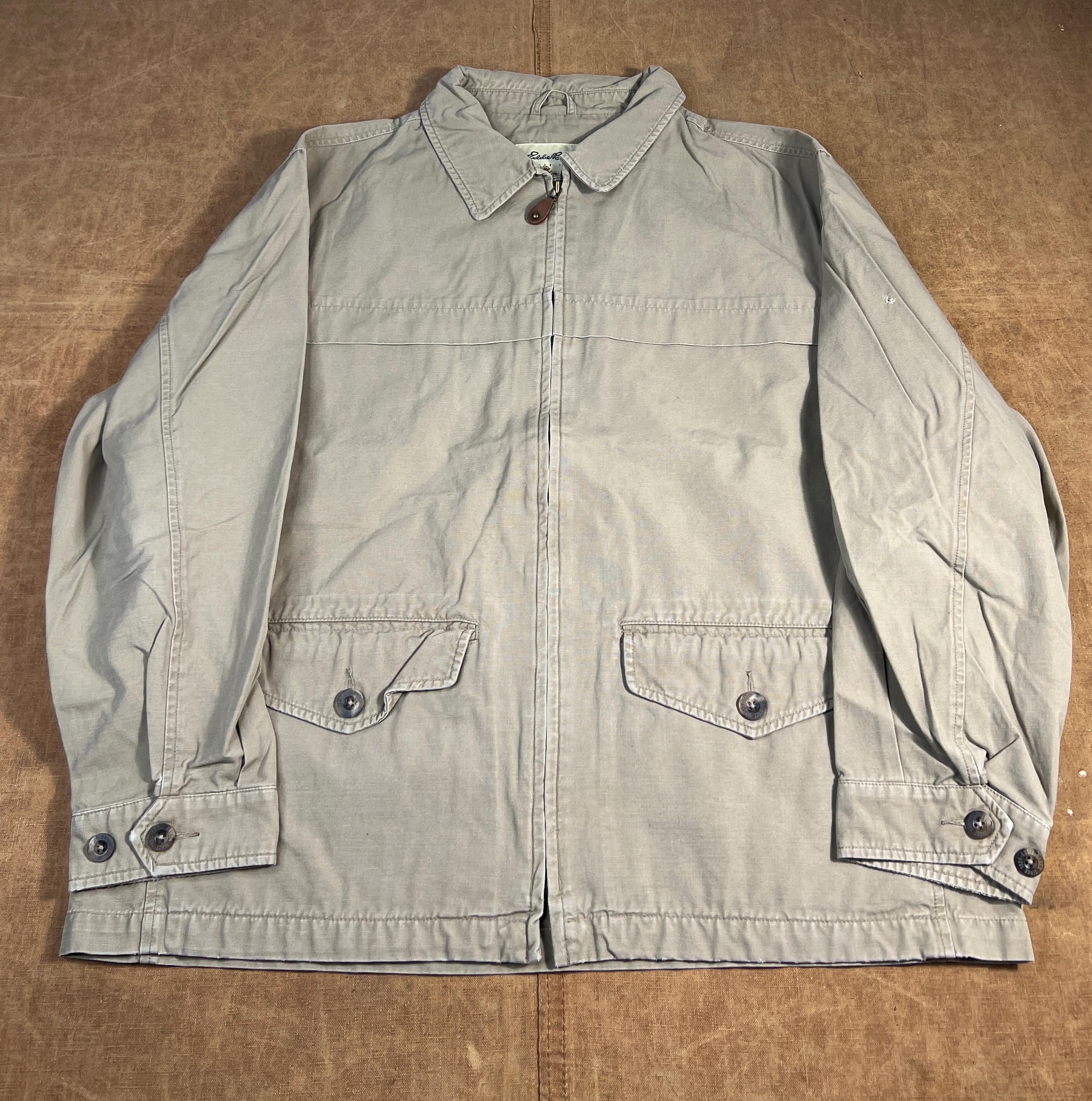 ❤️Eddie Bauer 90s hunting jacket ivory Vintage 90's Eddie Bauer Two Pocket Field Hunting Utility Canvas