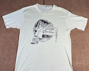 Vintage 70s The Beatles George Harrison Rock Band Music Single Stitch Made in USA Yellow Graphic T Shirt Large Mens