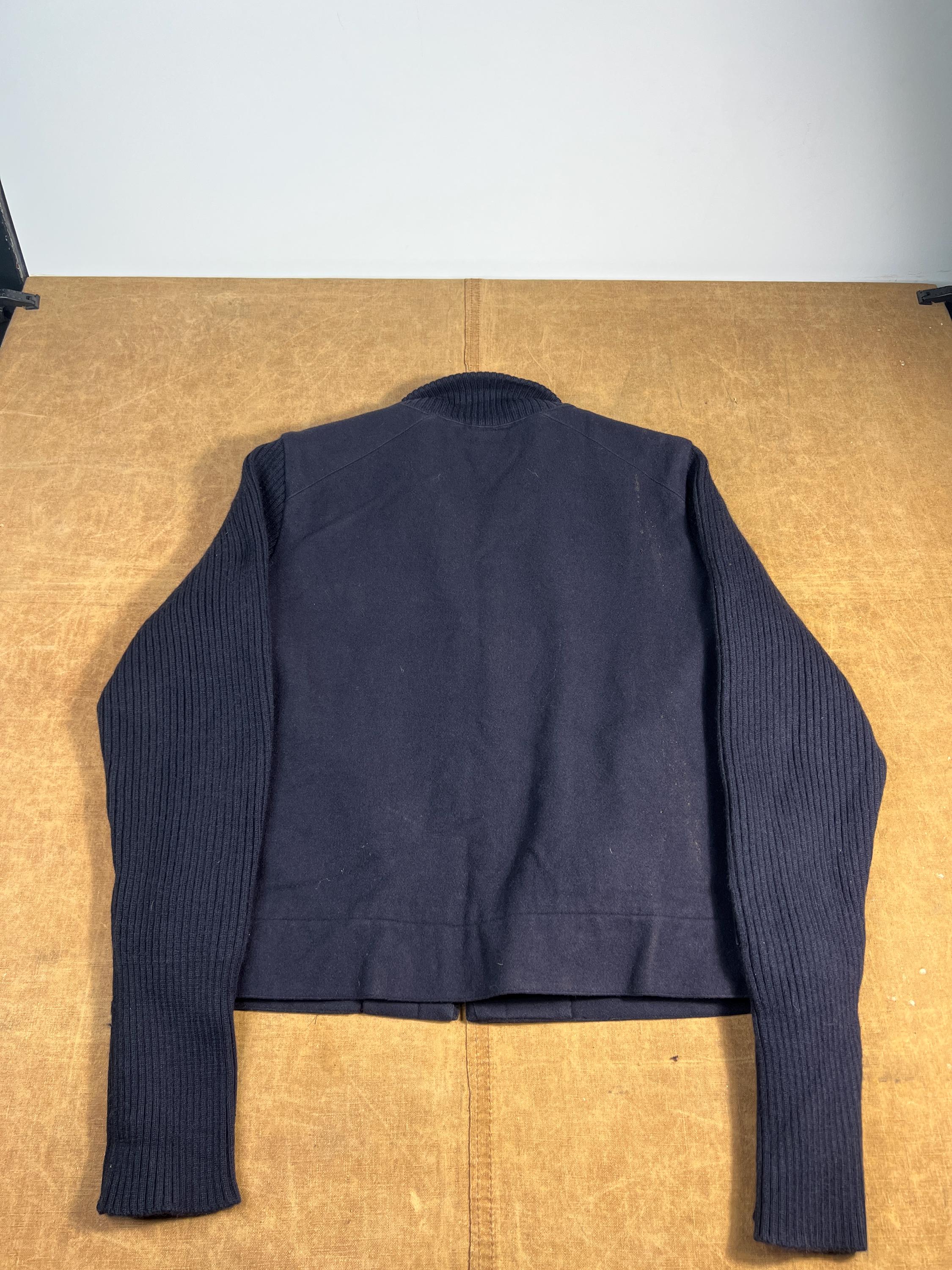 Vintage 90s Gap Two Pocket Wool Suede Motorcycle Sweater Biker
