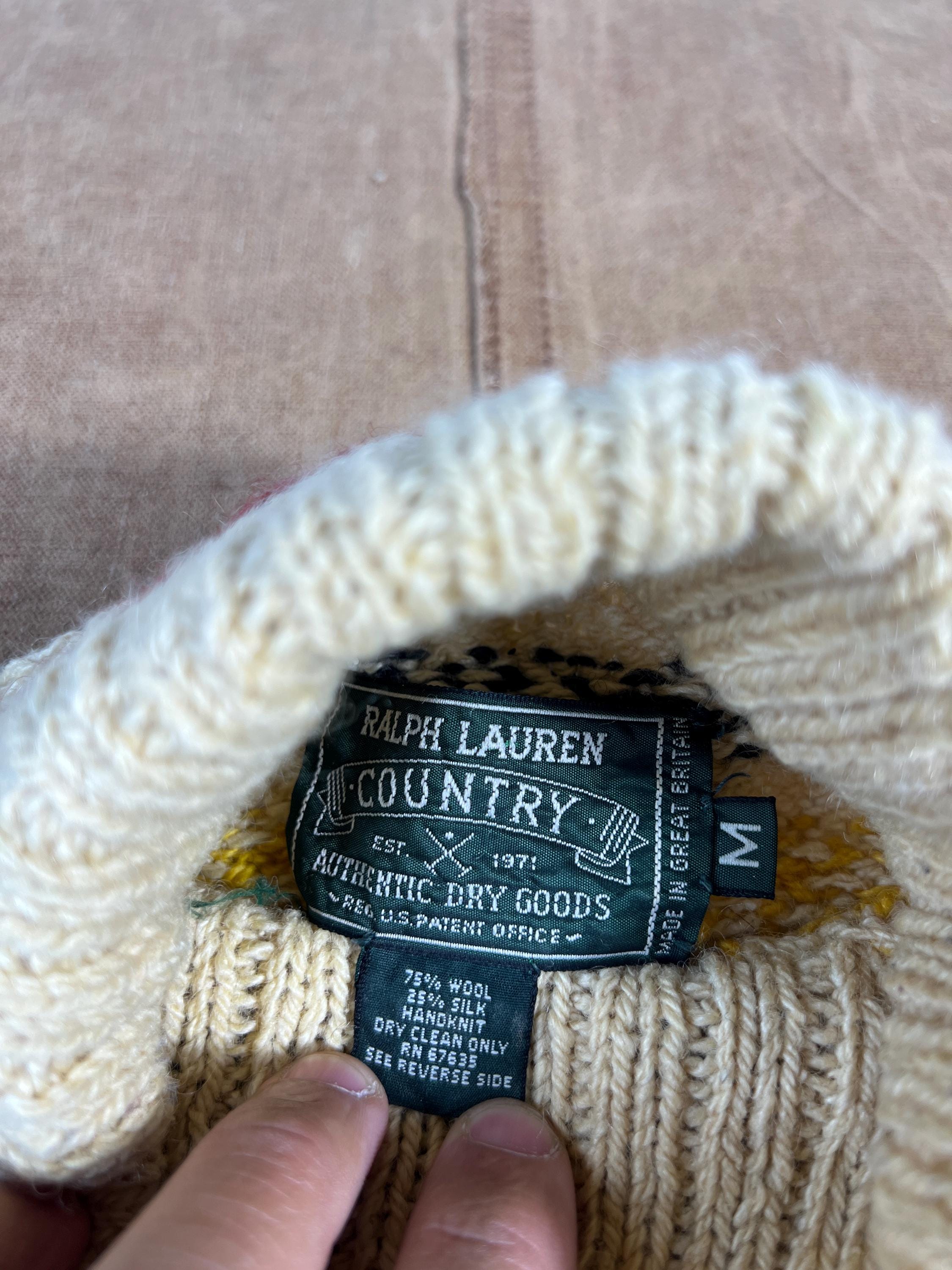 Vintage 80's Polo Ralph Lauren Country Snow Flake Wool Silk