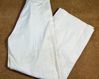 29 X 25.5 50s US Navy White Cotton Sailor's Pants Button Fly 1950s