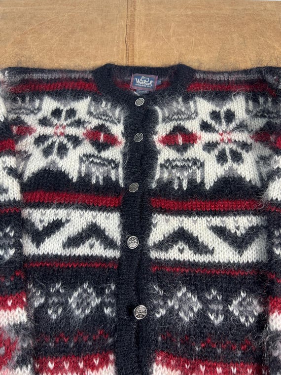 Vintage 80' 90's Woolrich Wool Nordic Scandinavian Cardigan Shaggy