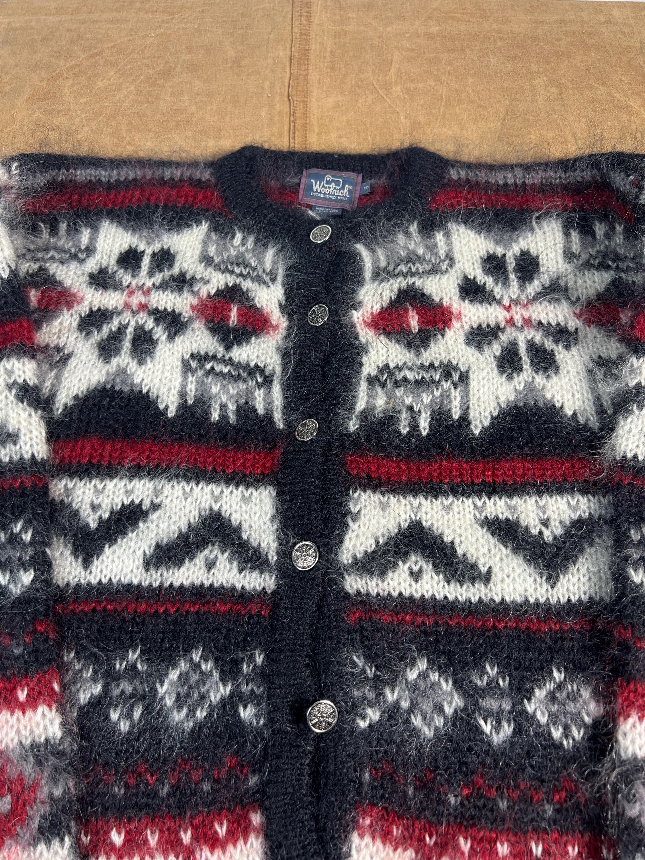 Vintage 80' 90's Woolrich Wool Nordic Scandinavian Cardigan Shaggy