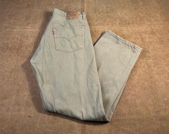 Vintage 90er Jahre Levis 501 Original Fit Red Tab Made in USA Knopfleiste 100% Baumwolle Tan Hose Jeans 36 x 30