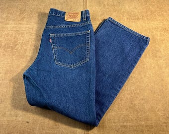 Vintage 90's Levis 517 Red Tab Bootcut Cotton Made in USA Blue Denim Jeans 36 x 29