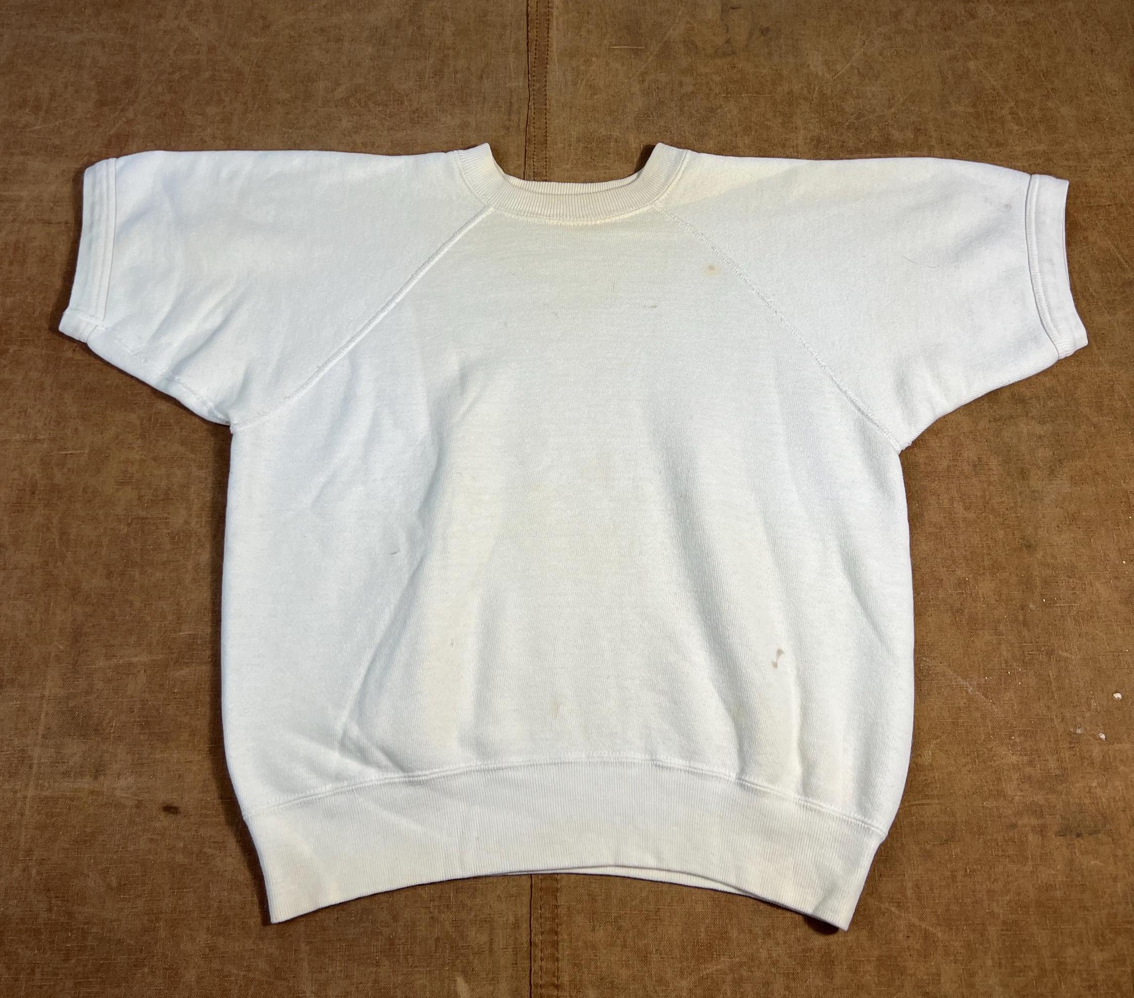ヴィンテージ 60年代 100%コットン ホワイト スウェット ラグラン