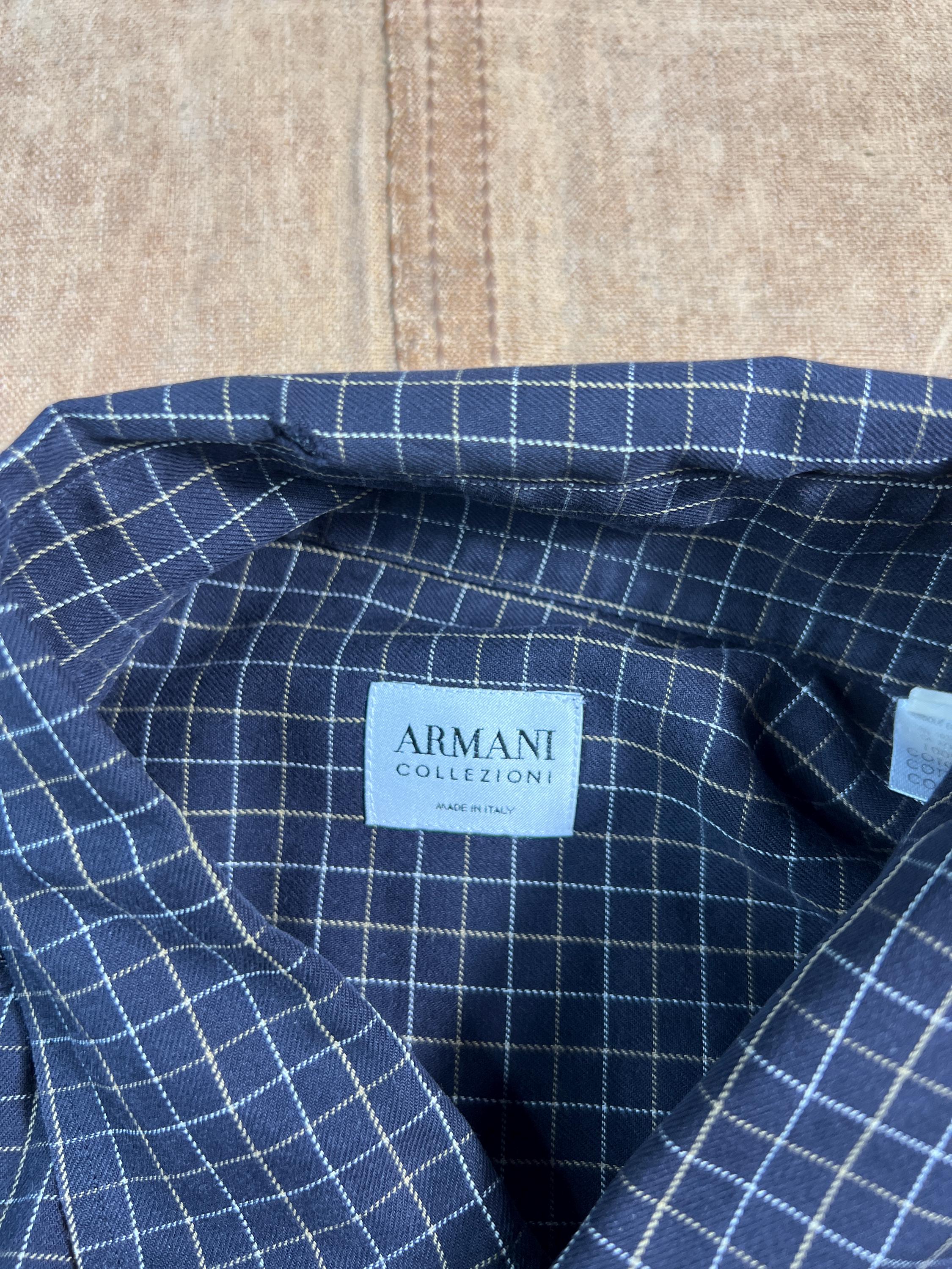 90s EMPORIO ARMANI ガーゼコットン　チェックシャツ Vintage 90's Georgio Emporio Armani Plaid Pattern 100% Cotton
