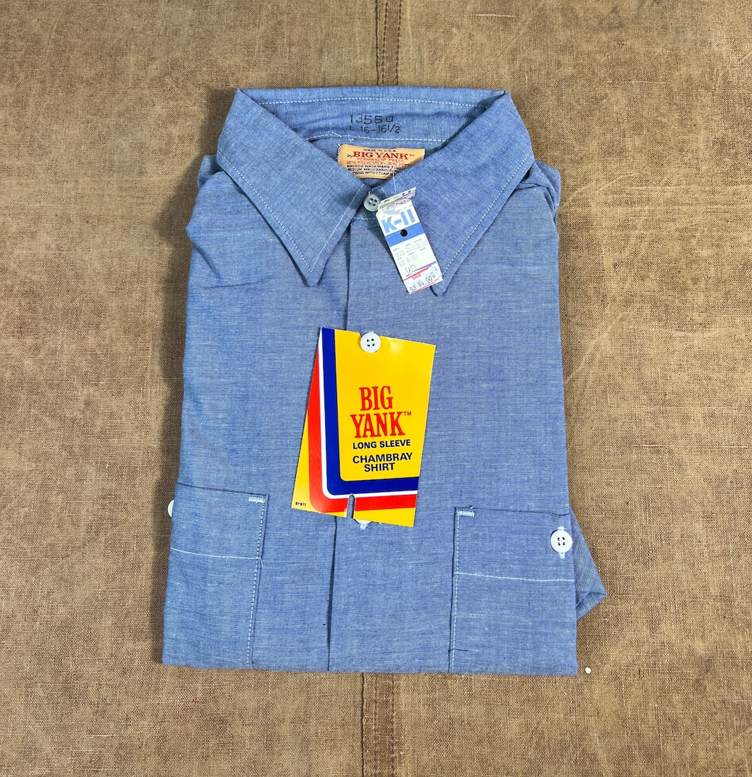 Vintage 70's Big Yank Two Pocket Chambray Shirt Dead Stock Western
