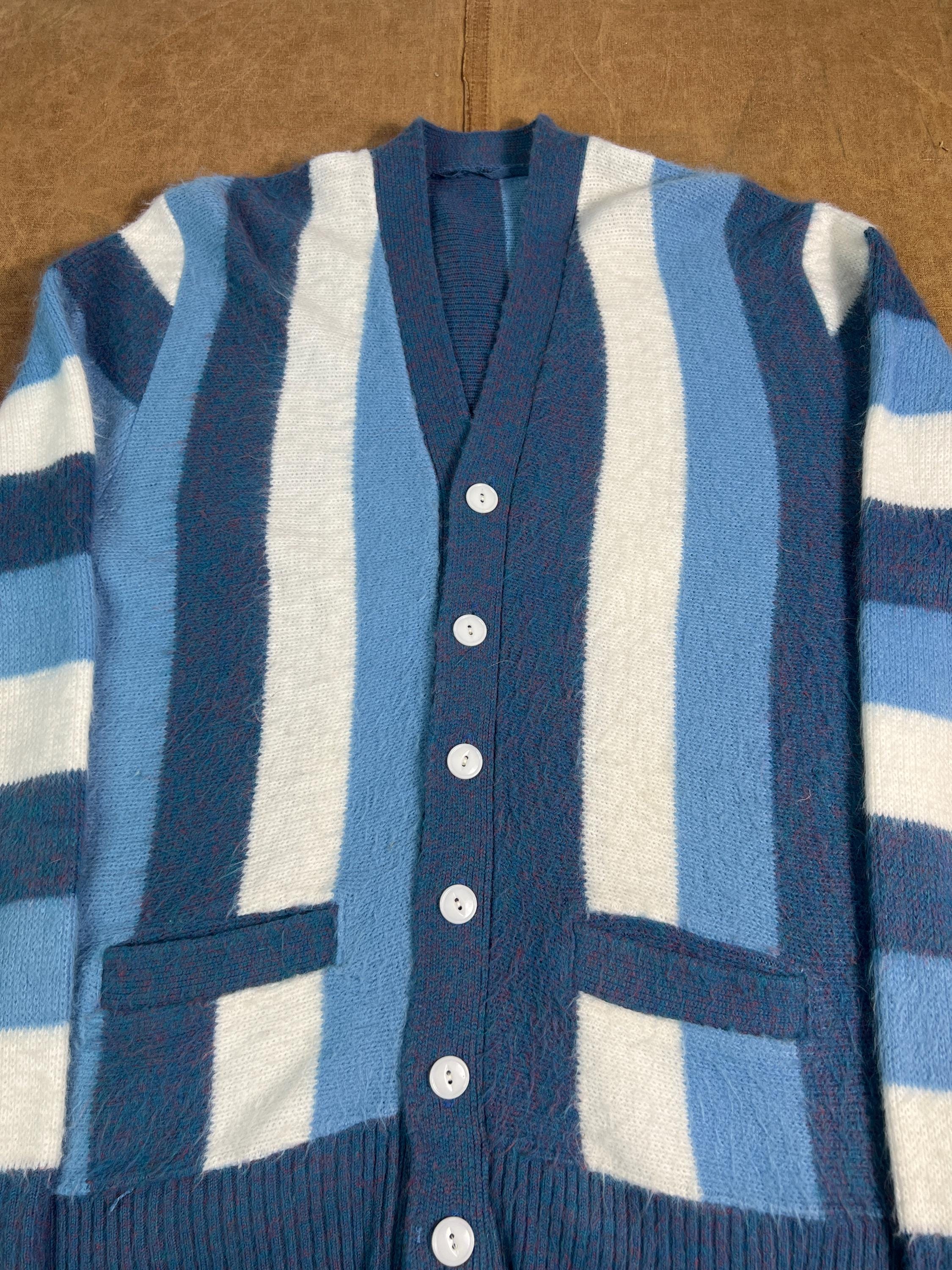 Vintage 60's Mohair Acrylic Striped Pattern Basic Essential