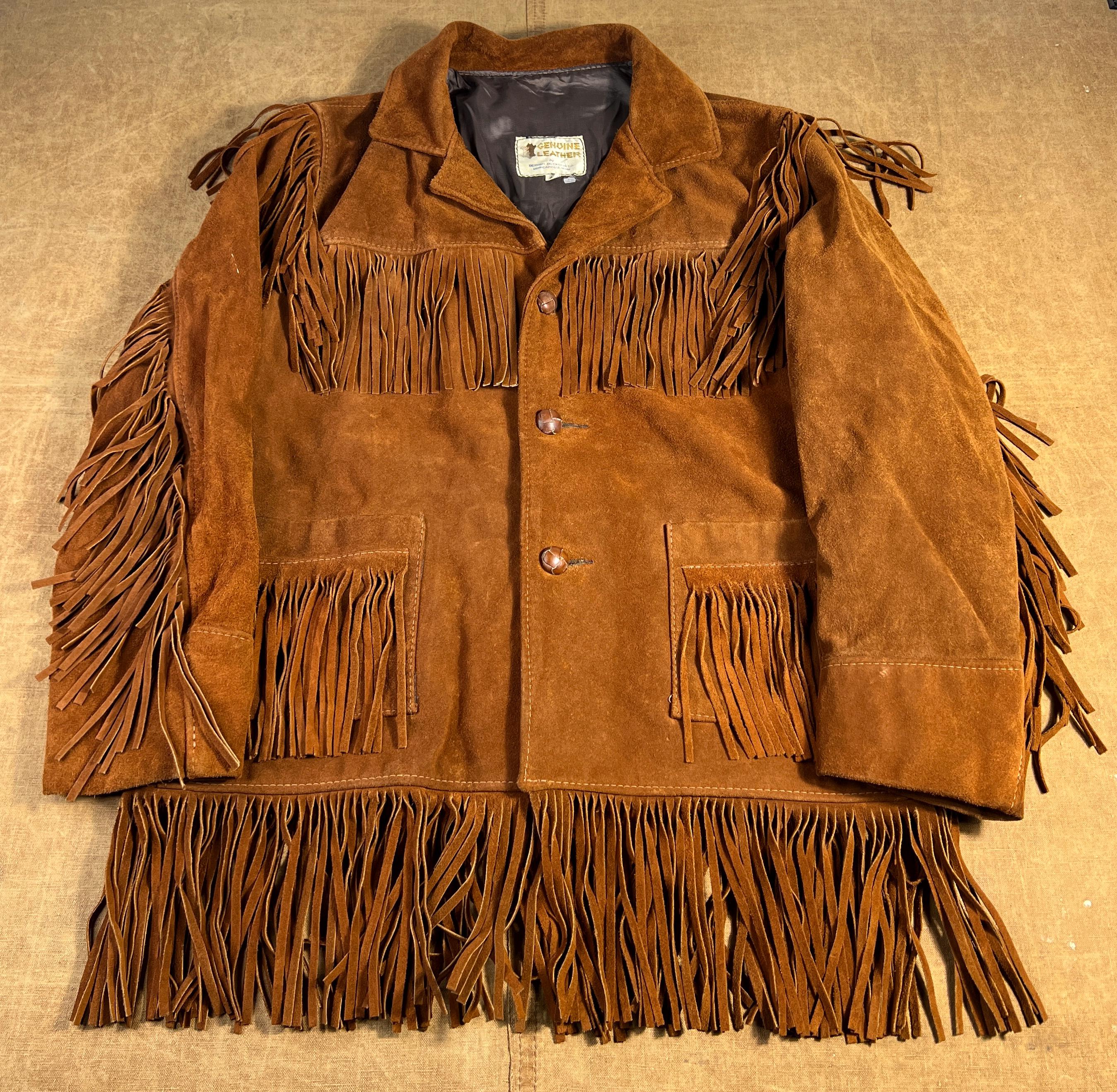 BERMAN BUCKSKIN prentice フリンジ ヴィンテージ　70s ビンテージ~70's○BERMAN BUCKSKIN CO.ディアスキンスウェードフリンジ
