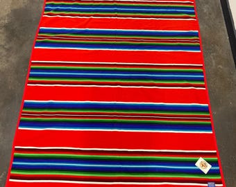 Manta india vintage Beaver State Pendleton de los años 80, con estampado a rayas, de lana y algodón, multicolor, OSFA, nueva, stock muerto.