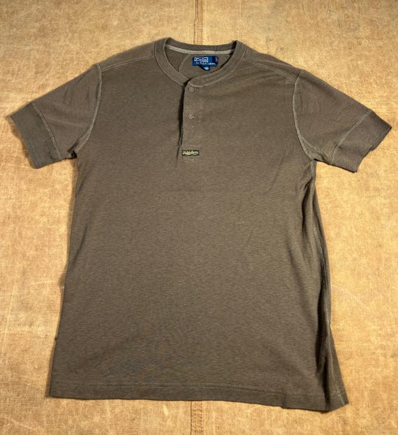 トップス 90s POLO by Ralph Lauren henry neck top Vintage 90's Polo Ralph Lauren Henley Basic Blank Causal Cotton