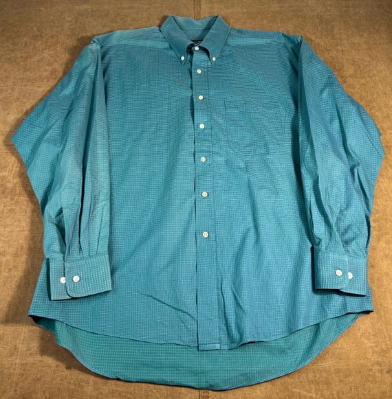 Chemise Homme St. John's Bay Bleu Moyen à Carreaux - Manches Longues Coton épais - NEUVE Avec étiquettes