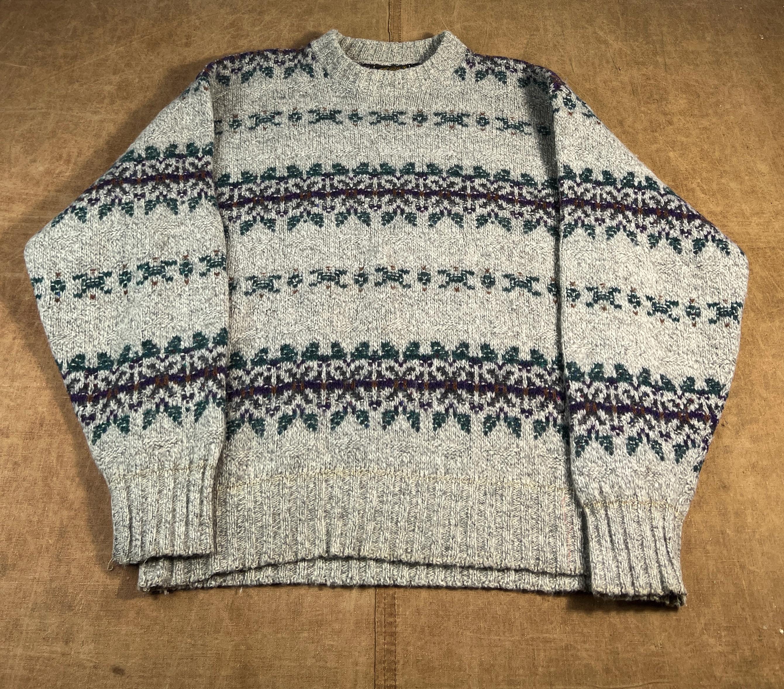 Vintage 80's Eddie Bauer Geometric Pattern Wool Nylon Made in USA