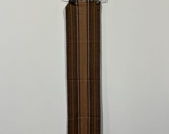 Vintage 70's Daytons Plaid Pattern Hand Woven Merino Wool Brown Scarf OSFA