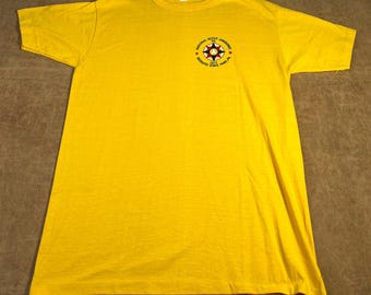 Vintage 70’s National Scout Jamboree Single Stitch Made in USA Basic Essential Yellow Graphic T Shirt Large