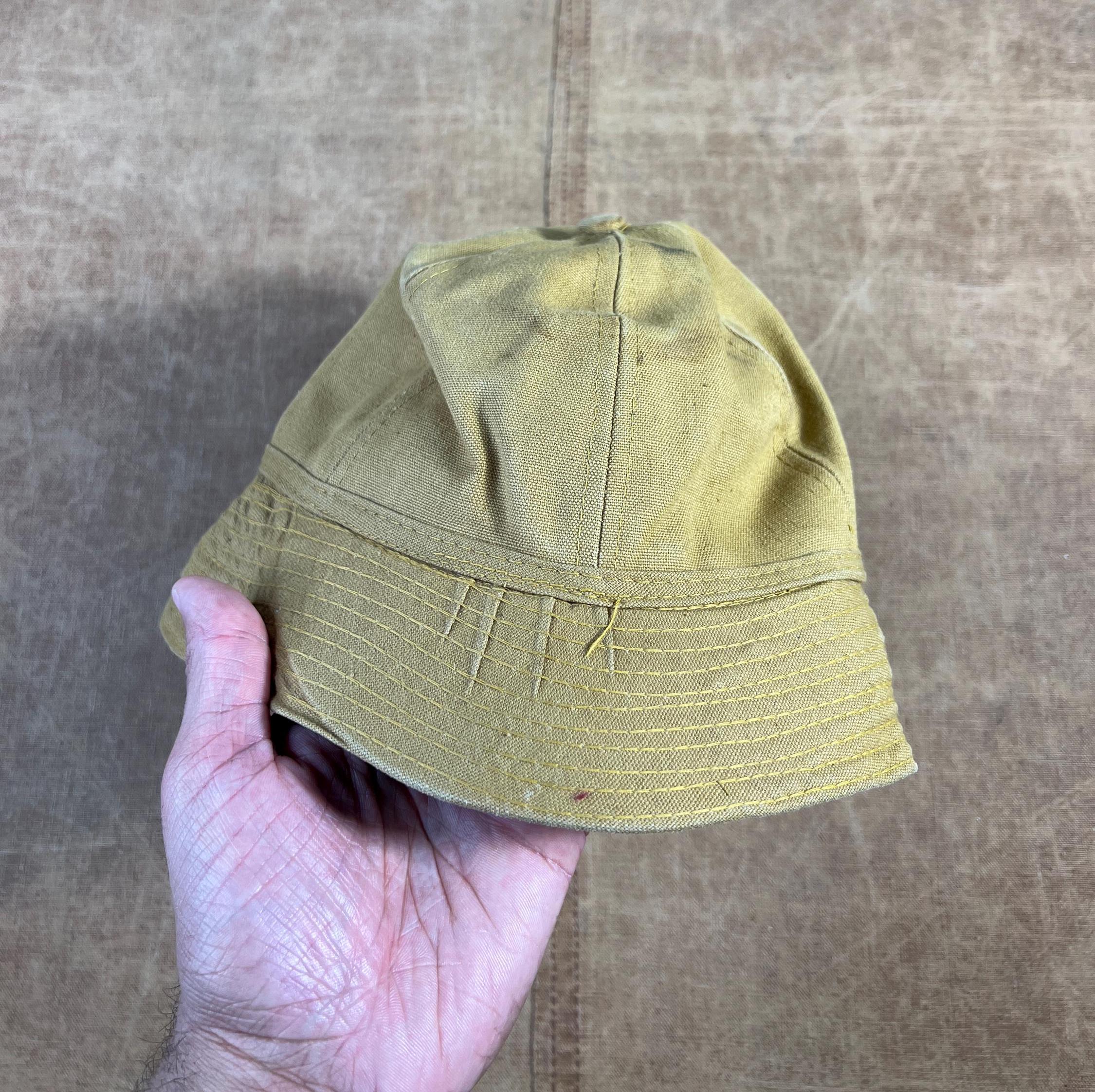 Chapeau De Pêche Vintage Années 50/60 - Plaid, Large Bord, Laine Mixte - Taille 7 1/8
