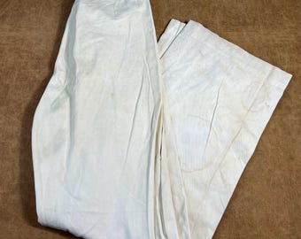 True Vintage 50s US Navy White Cotton Sailor's Bell Bottom Baggy