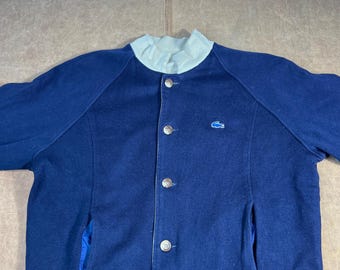 Vintage 80's Izod Lacoste Reversible Wool Cotton Reversible Bomber