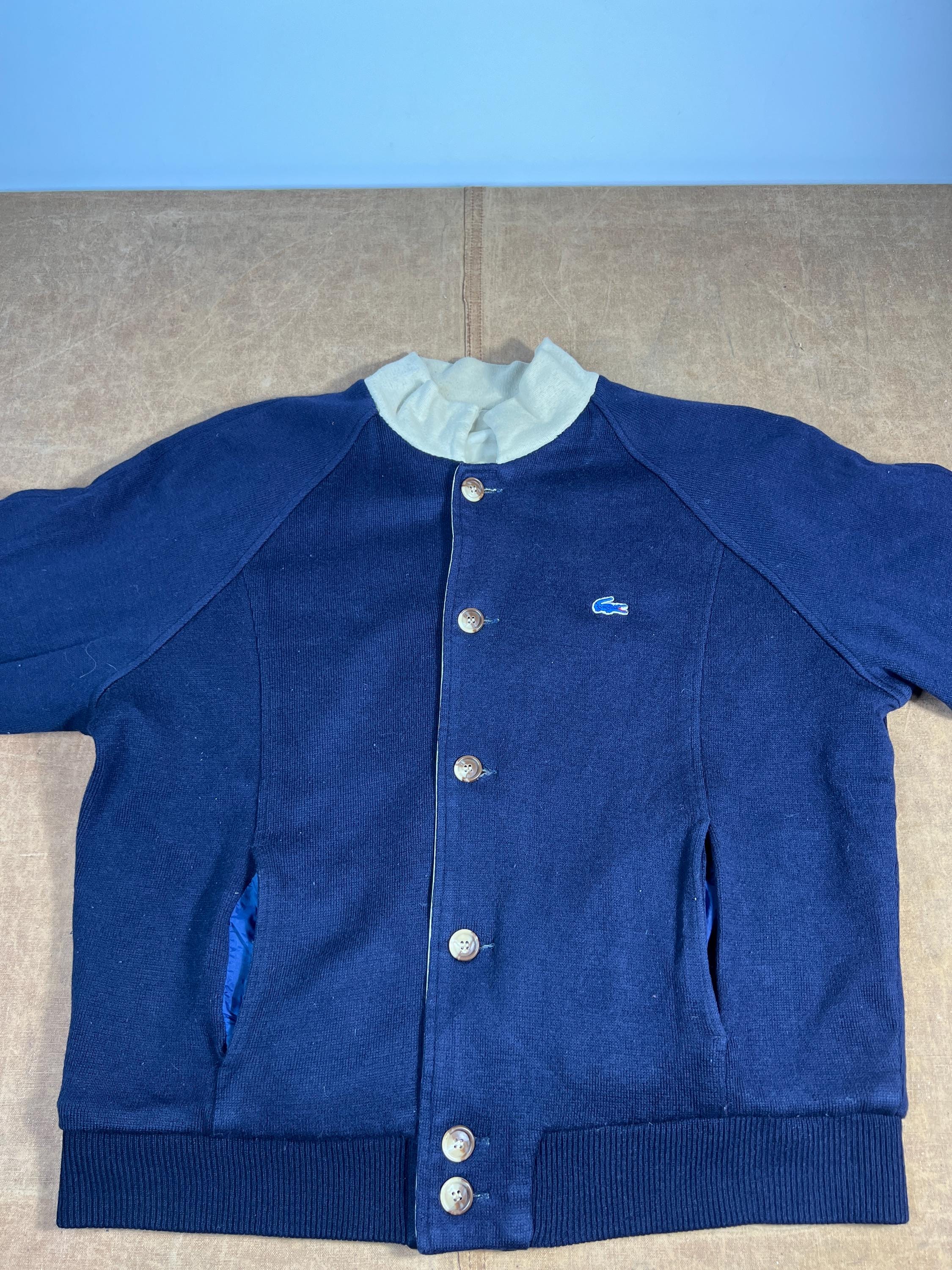 Vintage 80's Izod Lacoste Reversible Wool Cotton Reversible Bomber