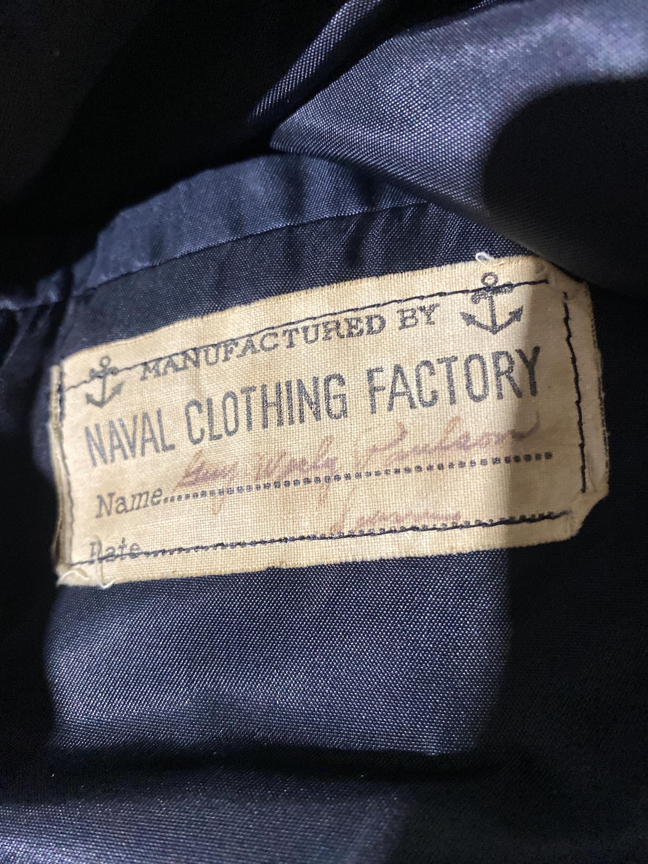 Vintage 40's WWII USN Navy Double Breasted Two Pocket Peacoat