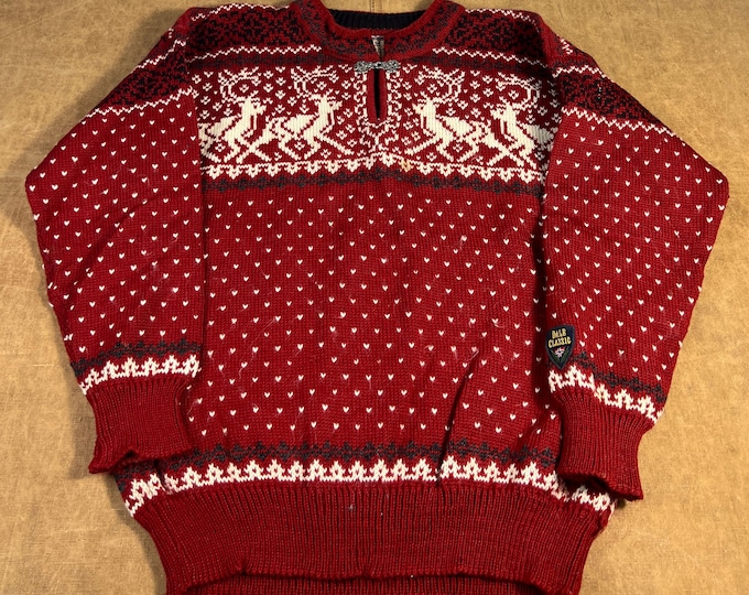 Vintage 80’s Dale of Norway Reindeer Geometric Pattern Clasp Wool ...