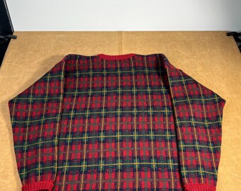 Vintage 90's Eddie Bauer Wool Material Geometric Square Pattern