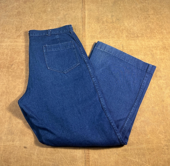 Vintage 60's 70's US Navy Denim Sailor Bell Bottom Utility