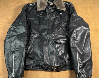 Vintage 60's Montgomery Ward Four Pocket Leather Biker Talon