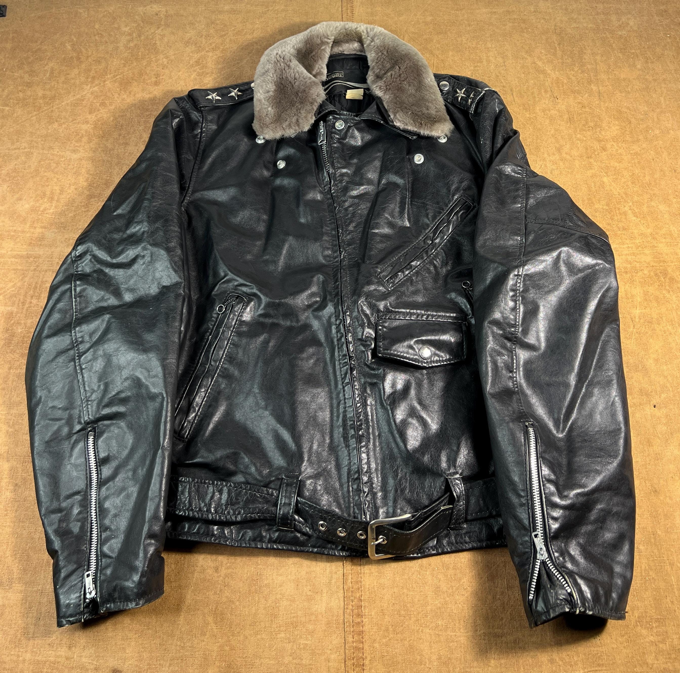 Vintage 60's Montgomery Ward Four Pocket Leather Biker Talon