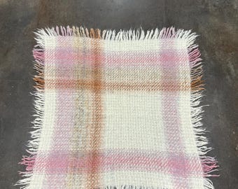 Vintage 70er Avoca Handweavers Wolle Nylon Material Karomuster Irland Multi Color Decke OSFA