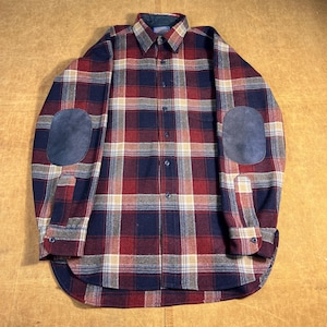 Vintage 80’s 90’s Pendleton One Pocket Plaid Pattern Virgin Wool Made in USA Casual Multi Color Button Up Shirt Medium Mens Ombre Shadow