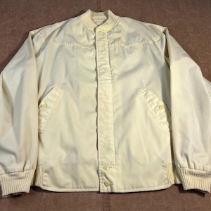 Vintage 80-tals Lapaz By Catalina tvåficksjacka i arbetsstil, avslappnad preppy, gul dragkedja med kalifornisk jacka, extra stor