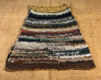 Vintage 60's Handmade Striped Pattern Textured Skrit Size 30