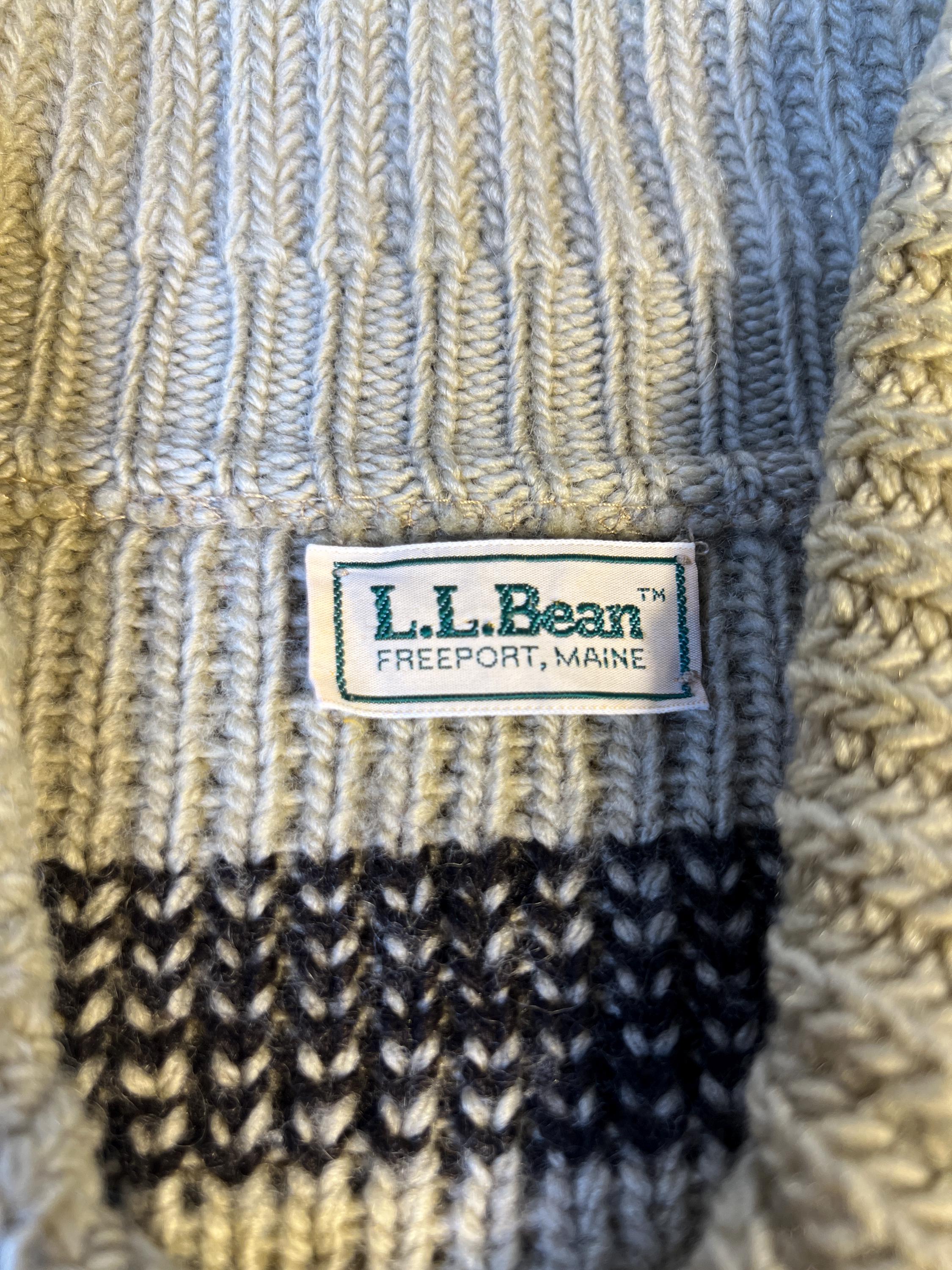 Vintage 70s LL Bean Cowichan Thunderbird Heavy Knit Wool Material