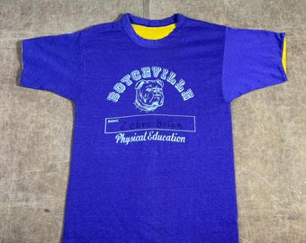 Vintage 70's 80's Champion Gym T Shirt Wisconsin High School