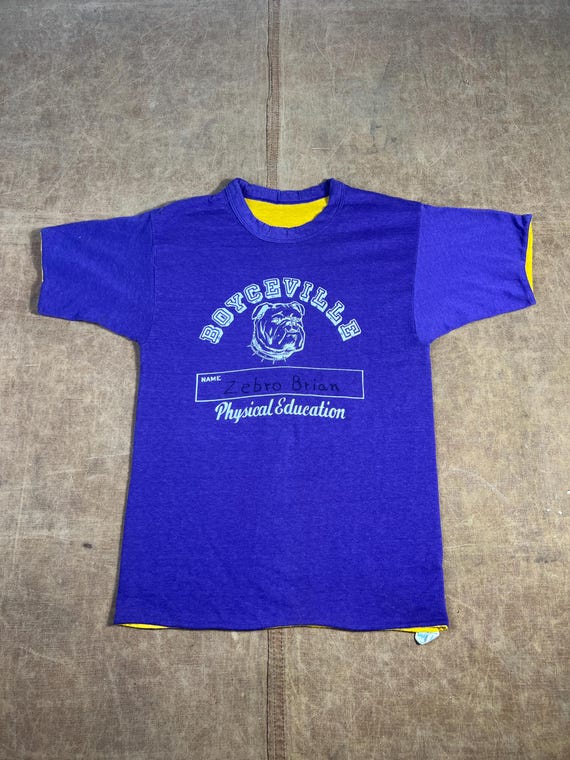 Vintage 70's 80's Champion Gym T Shirt Wisconsin High School