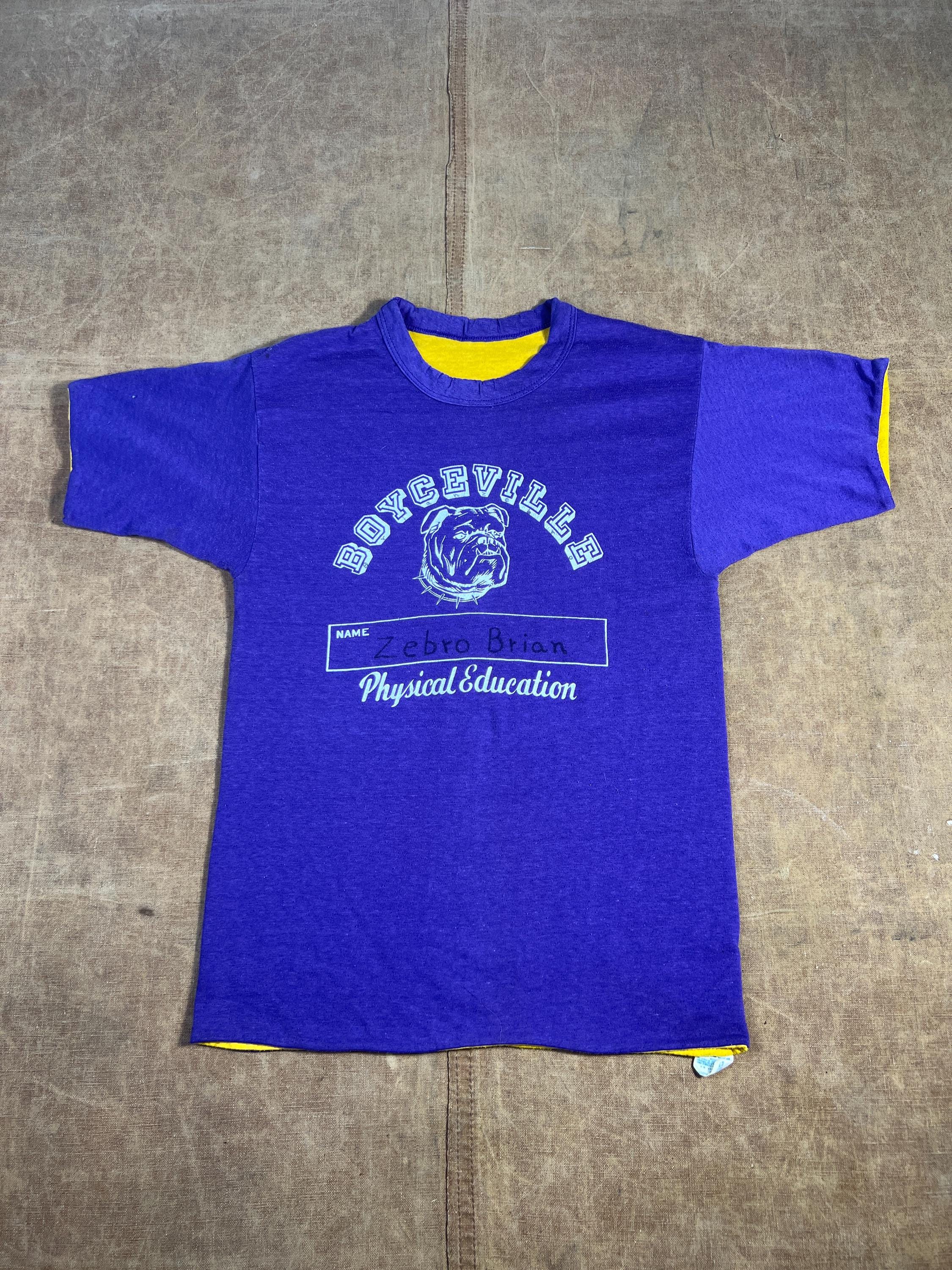 Vintage 70's 80's Champion Gym T Shirt Wisconsin High School