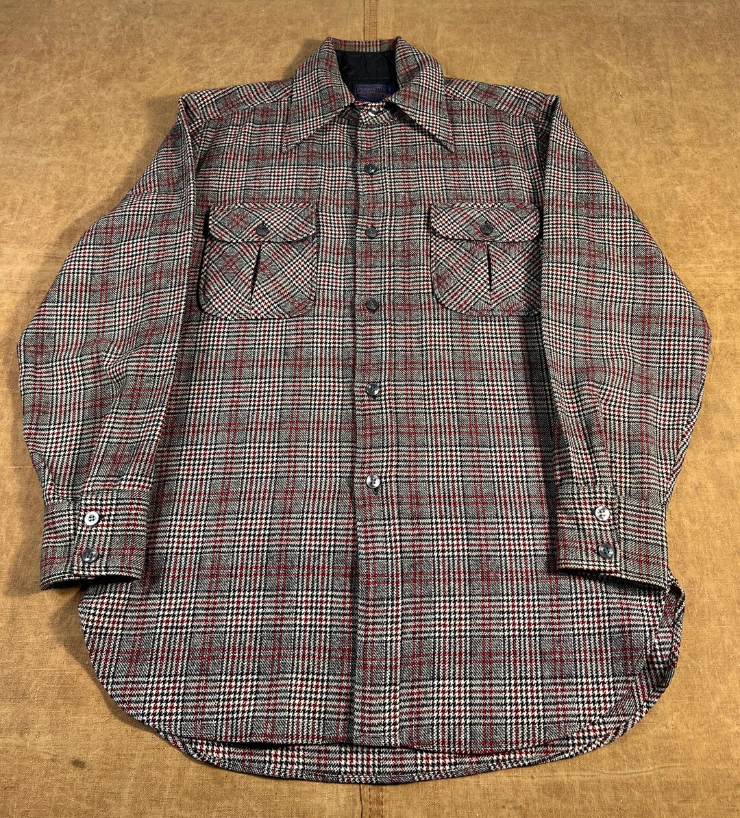 Vintage 60' 70's Pendleton Two Pocket Plaid Pattern Virgin Wool