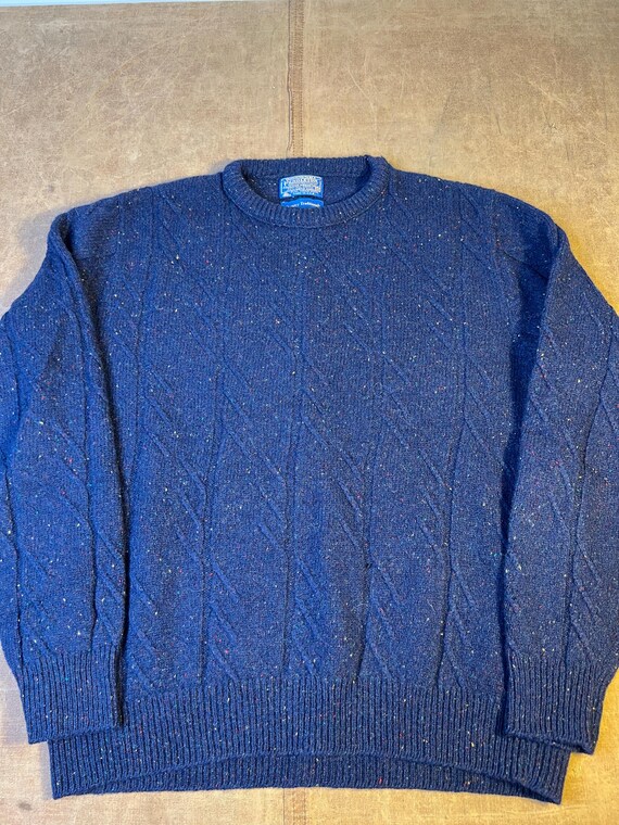 Vintage 70's 80's Pendleton Wool Cable Knit Ribbed Texture Basic