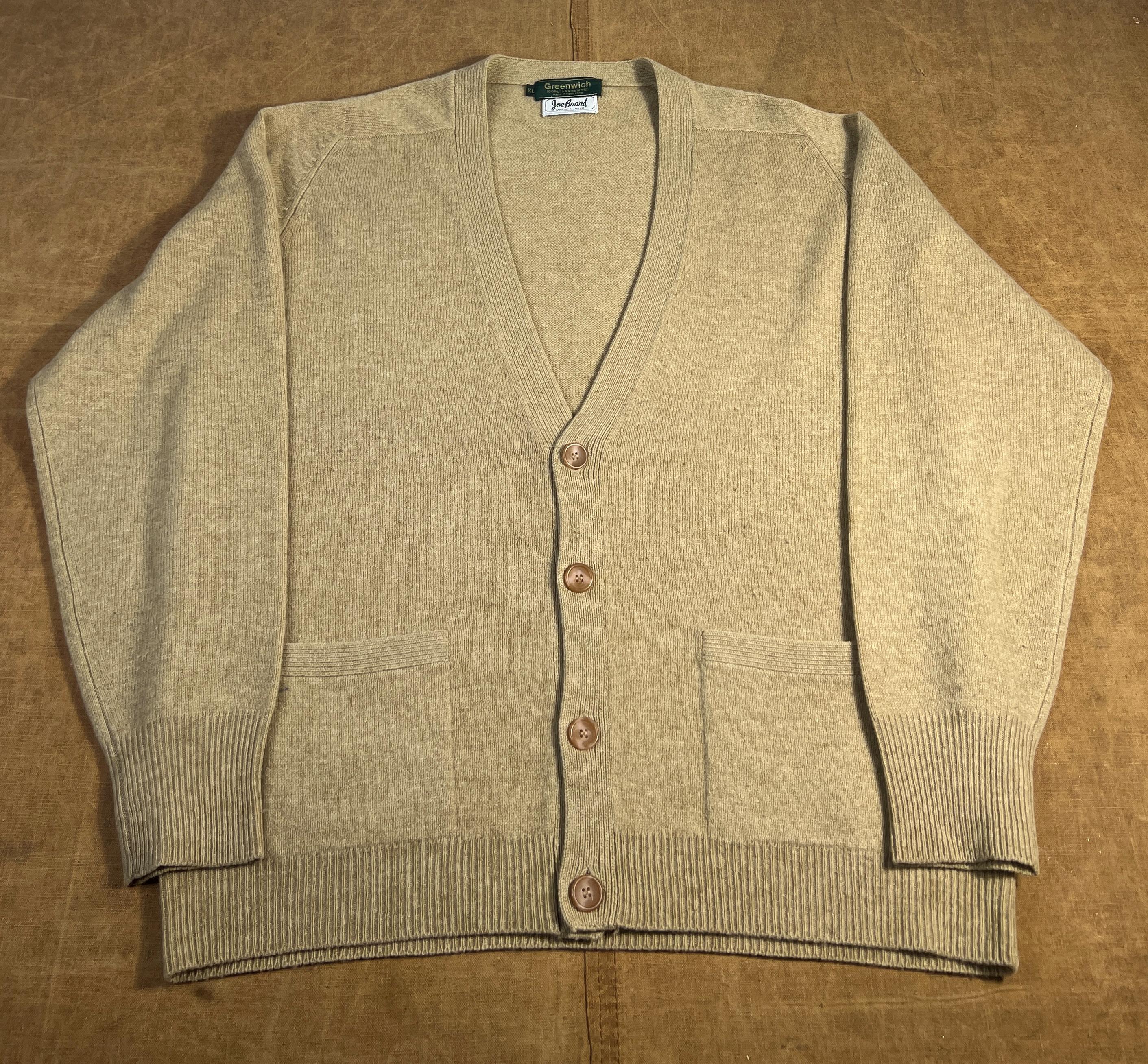 Vintage 80's 90's Greenwich Two Pocket Lambswool Button up V Neck