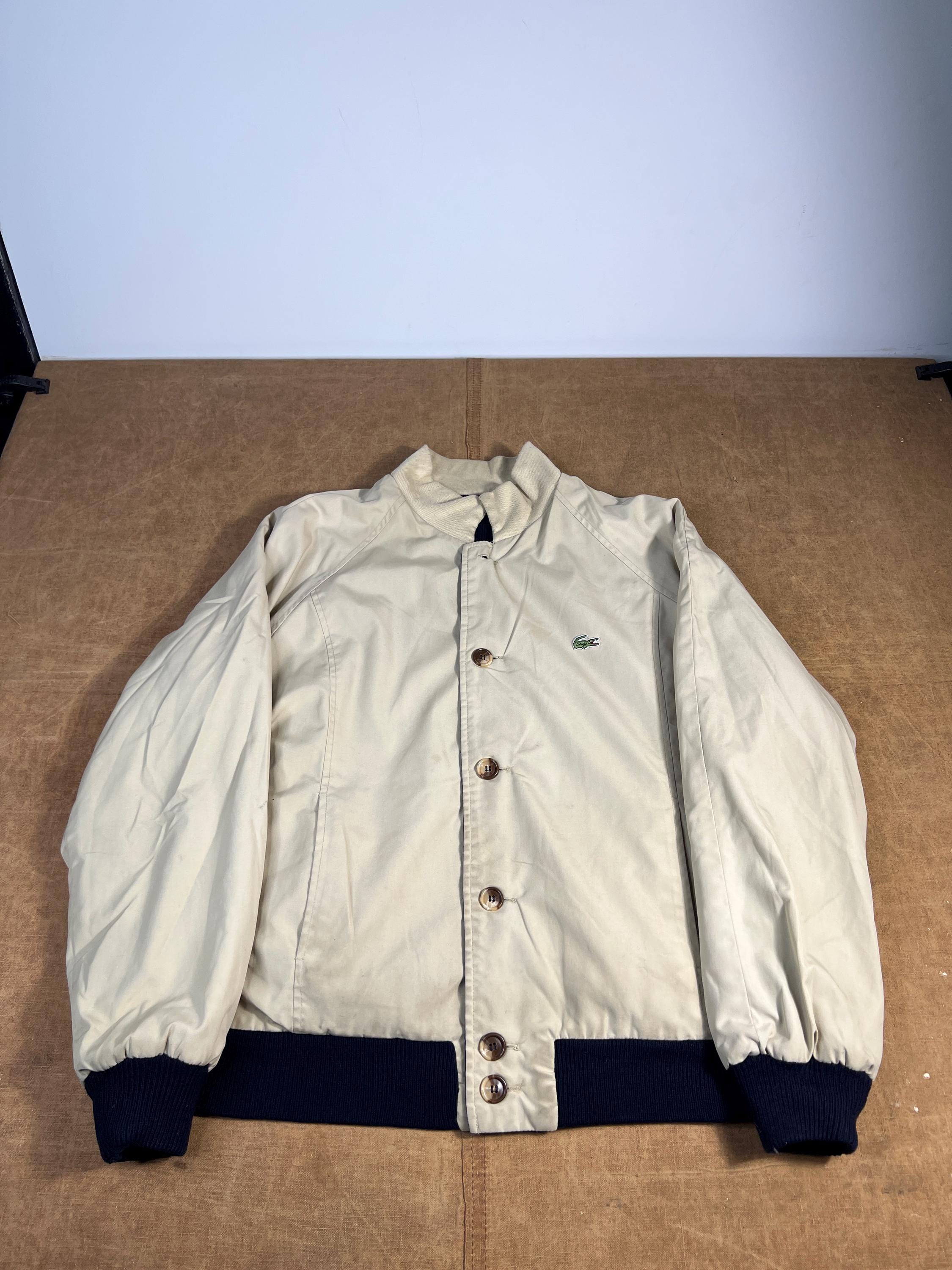 Vintage 80's Izod Lacoste Reversible Wool Cotton Reversible Bomber