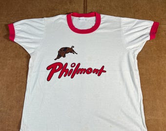 Vintage 70’s Philmont Youth Camp New Mexico Ringer Single Stitch Made in USA White Graphic T Shirt Large Mens