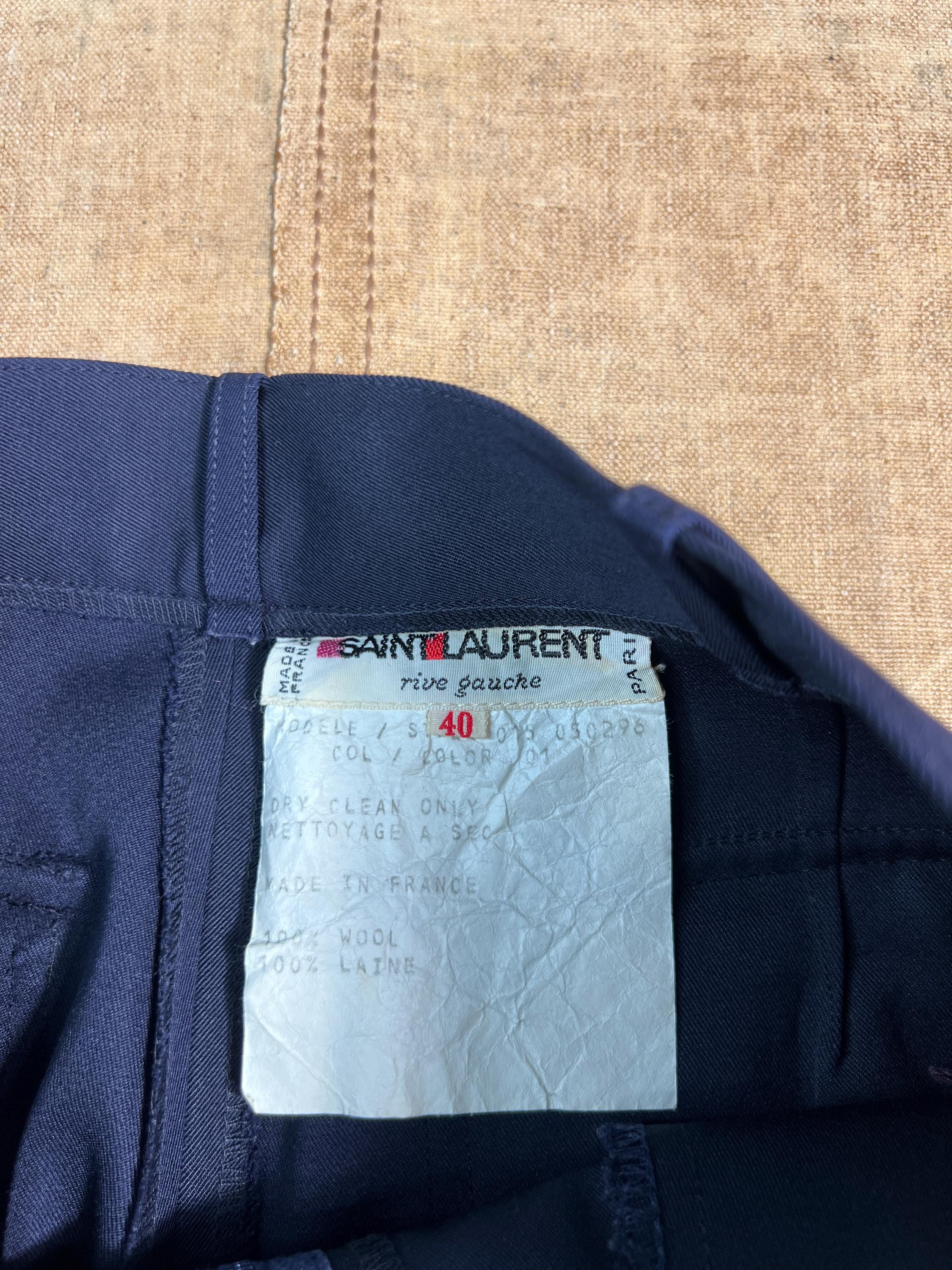 Vintage 60's Saint Laurent YSL Regular Fit Pleated Style Navy
