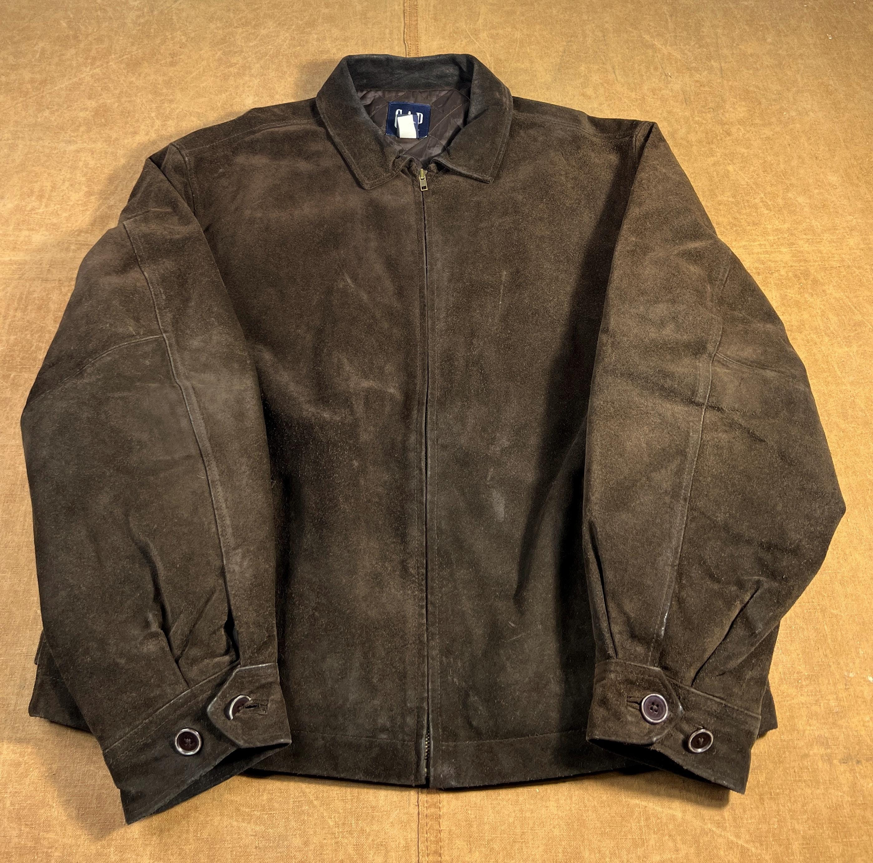 ジャケット・アウター GAP Leather Suede Tailored Jacket Gap Leather Jacket - Etsy